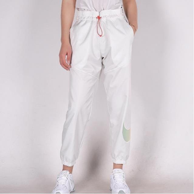 Nike Knitted Sweatpants Women's White Moderate Cuffed Pants CW4812-120