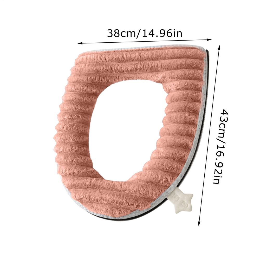 Winter Warm Toilet Seat Cover Mat Portable Bathroom Toilet Pad Cushion with Handle Thickened Soft Washable Warmer Accessories