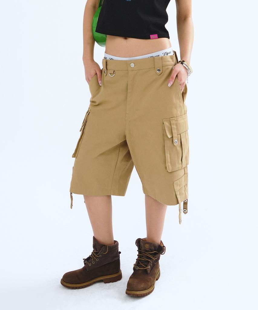 NYXX Button Cargo Half Pants Beige
