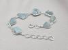 Raw Aquamarine Bracelet In 925 Sterling Silver Natural Blue Gemstone Jewelry