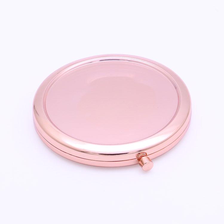 Round Metal Base Double-Sided Folding Makeup Mirror - Portable HD Handheld Dorm Mirror
