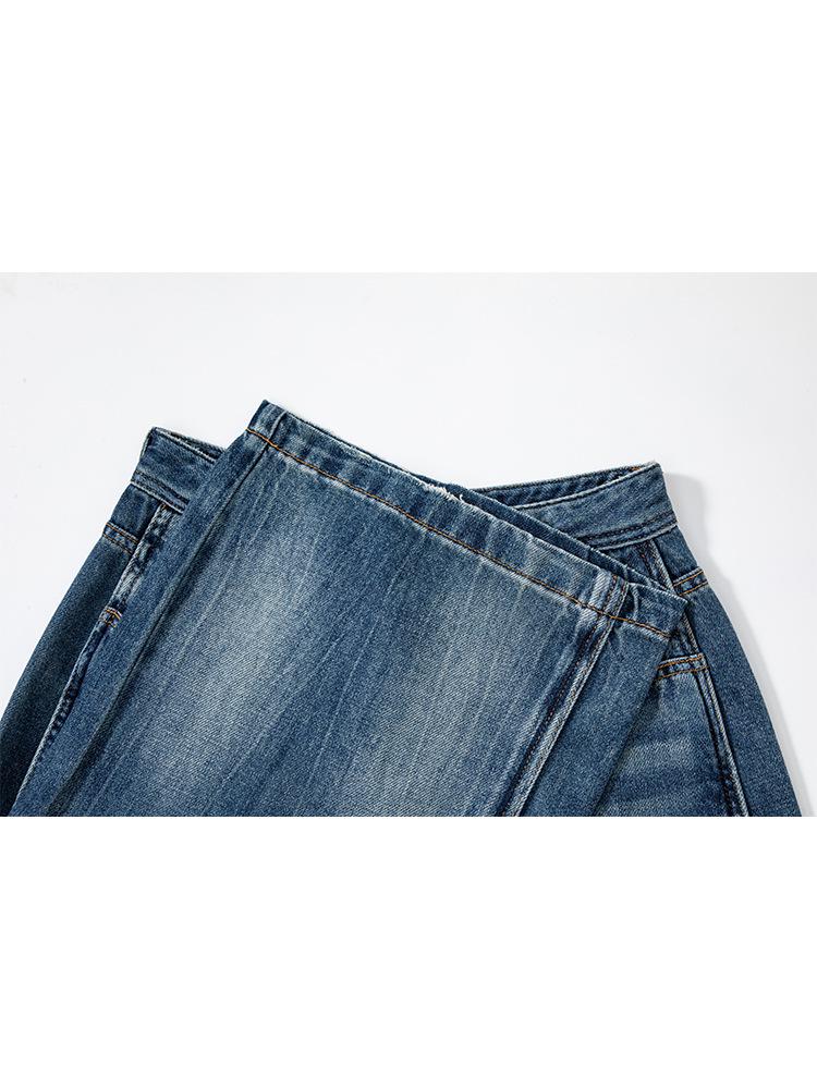 Damen Jeans mit hoher Taille und weitem Bein, 2026 Frühjahr/Sommer Koreanischer Stil, Nicht-Stretch Petite Neun-Zehntel Länge Hose