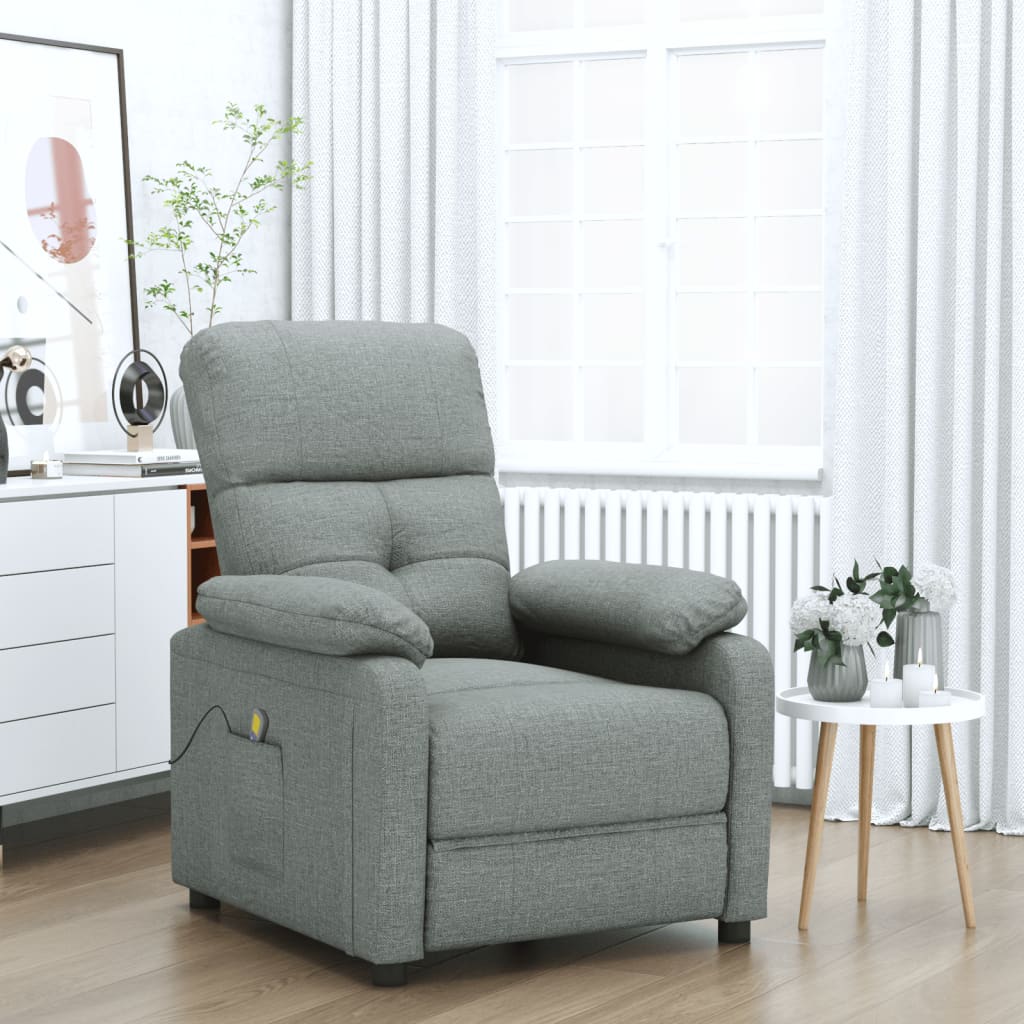 Vidaxl Armchair With Massage, Dark Gray, Fabric