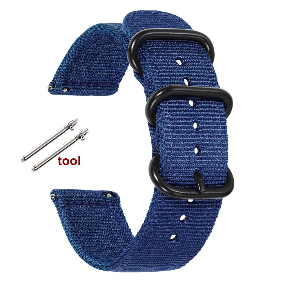 Correa de Nailon de 18 mm 20 mm 22 mm 24 mm para Samsung Galaxy Watch 3 4 5 Pro 6 7 46 mm 42 mm para Amazfit Pulsera Deportiva de Liberación Rápida