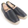Pristine SAINT LAURENT PARIS Moccasin YSL Stitch Espadrilles Slip-On Flats black Used