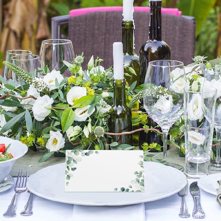 100Pcs Stylish Paper Name Cards Personalized Wedding Confirmation Place Cards Event Table Setting Card for Parties