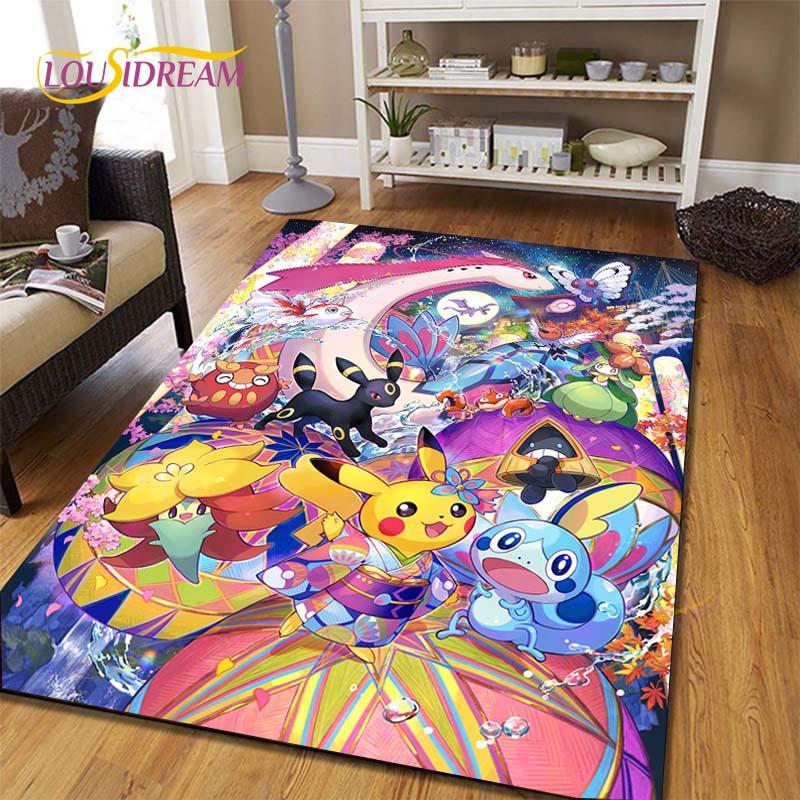 Pikachu Anime Pokemon Carpet Kids Carpets Living Room Tea Table Mats Bedroom Rug Washable Floor Mats Household Area Mat Dinosaur Rug