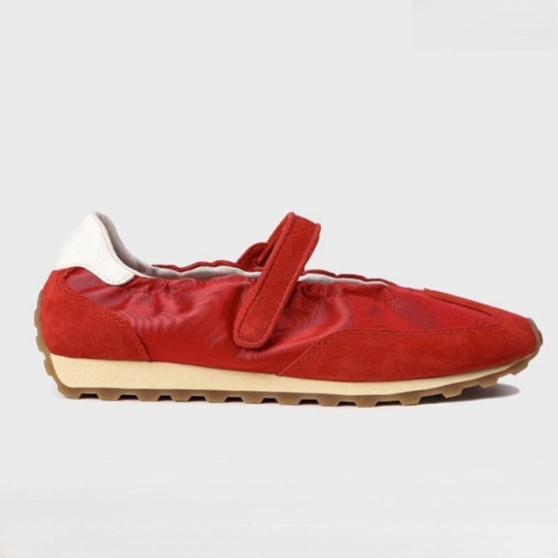 

Красные туфли Мэри Джейн женские 2025 весна новые ретро одинарные туфли спортивная повседневная обувь балетки на плоской подошве немецкие тренировочные туфли 35 красный