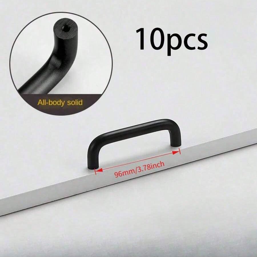 10pcs Solid Aluminum Alloy Kitchen Furniture Cabinet Knobs and Handles Funiture Door Pulls Wardrobe Cabinet Knob Drawer Handles