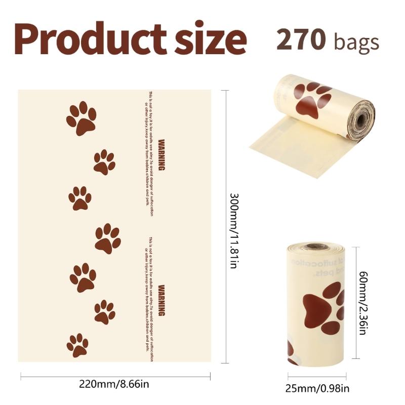 Dog Poop Bag with Milk Scent Clip and Dispenser for Pet Walking, Outings and Travel Easy To Clean