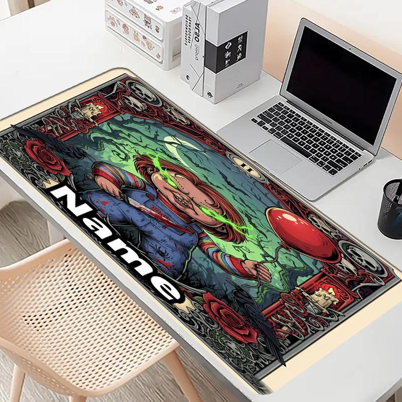 Tappetino per Mouse Personalizzato con Nome e Motivo Film Horror, Tappetino da Scrivania per Laptop PC, Tappetino Decorativo da Scrivania per Tastiera di Casa, Regalo