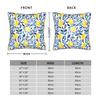 Lemon and Blue Pattern Pillow Case  Custom Pillow Cover Retro Trendy Cushion Cover For Living Room Bed Chair