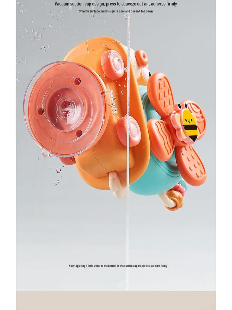 Children's Teething Rattle: Pinwheel Spinner with Suction for High Chair, Ages 0-3