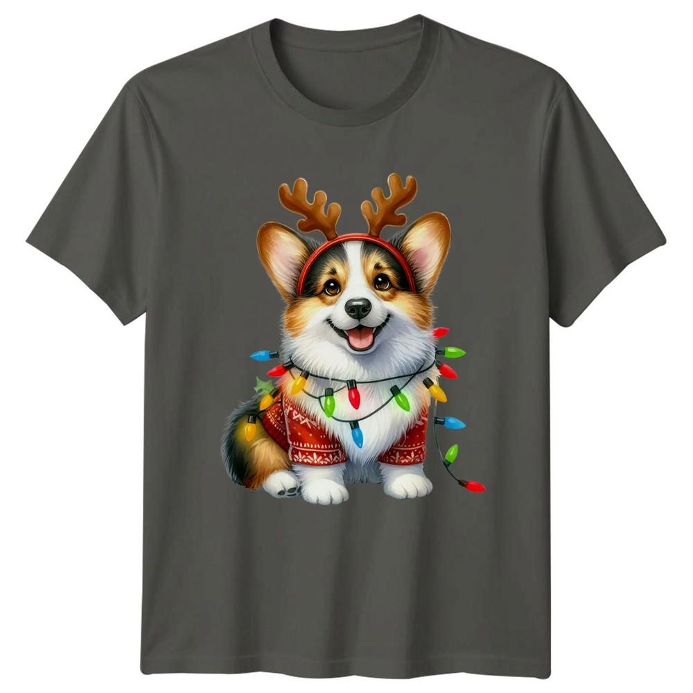 Corgi Christmas Holidays Unisex Unisexs Graphic Tee Reindeer Lights Dog Sweater S