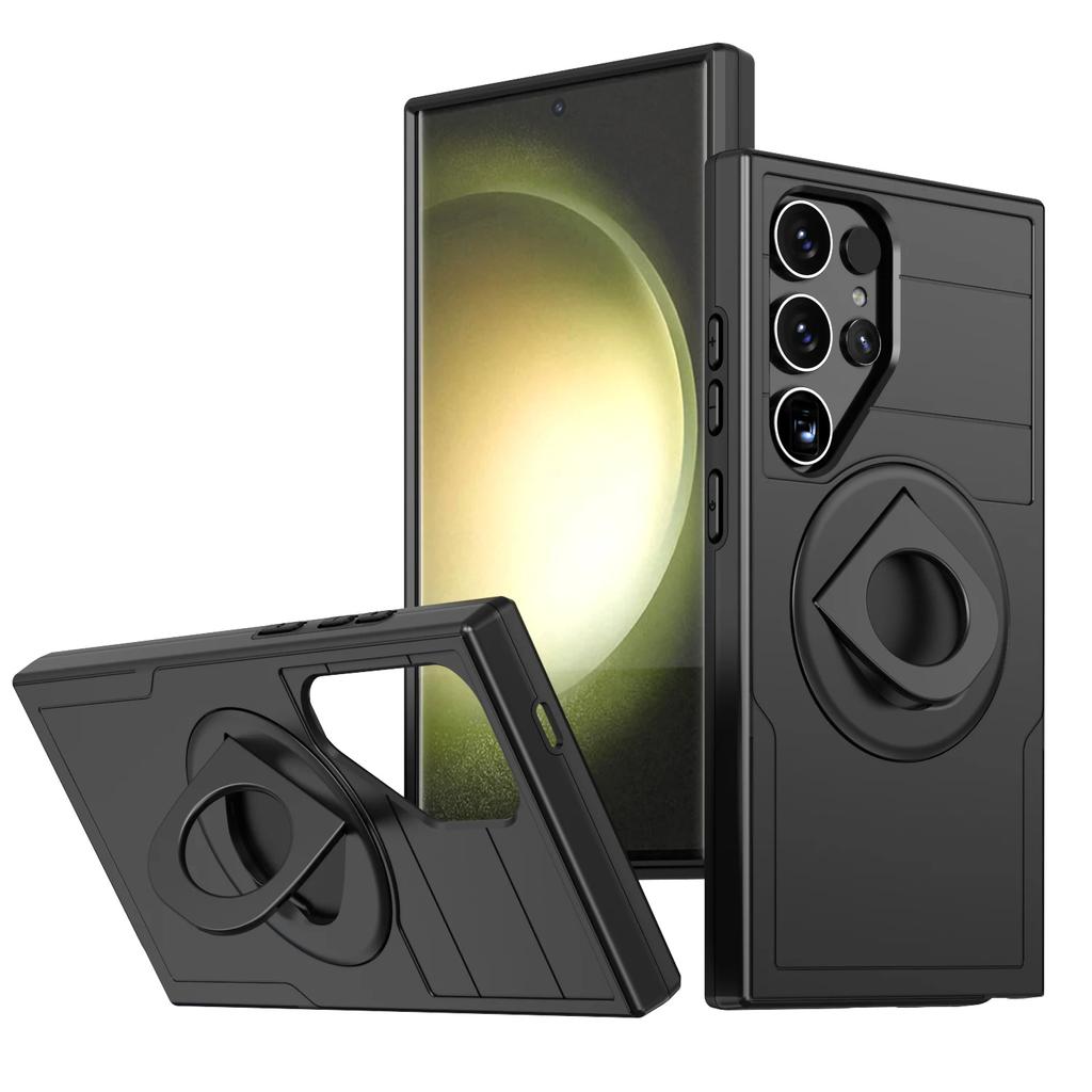 Heavy-duty Armored 2-in-1 Fall-proof Case for Samsung Galaxy S25 Ultra S24 FE S25 S24 Plus Magnetic Ring Stand Phone Case