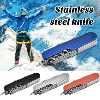 Portable Mini Folding Cutter Bottle Opener Scissors All-in-One Multifunctional Tool High Hardness Stainless Steel