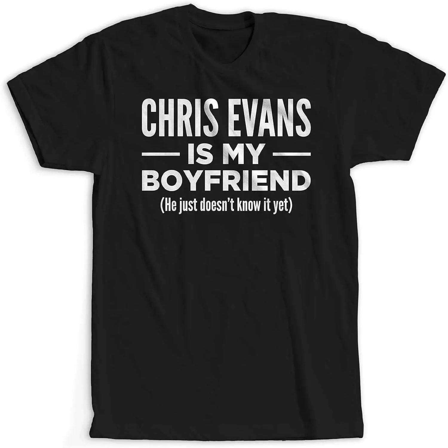 

Chris Evans is My Boyfriend - Funny Mentally Dating Shirt Black S різнокольоровий