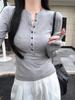 Best-Selling American Retro Black V-Neck Long-Sleeve Slim Fit Shirt