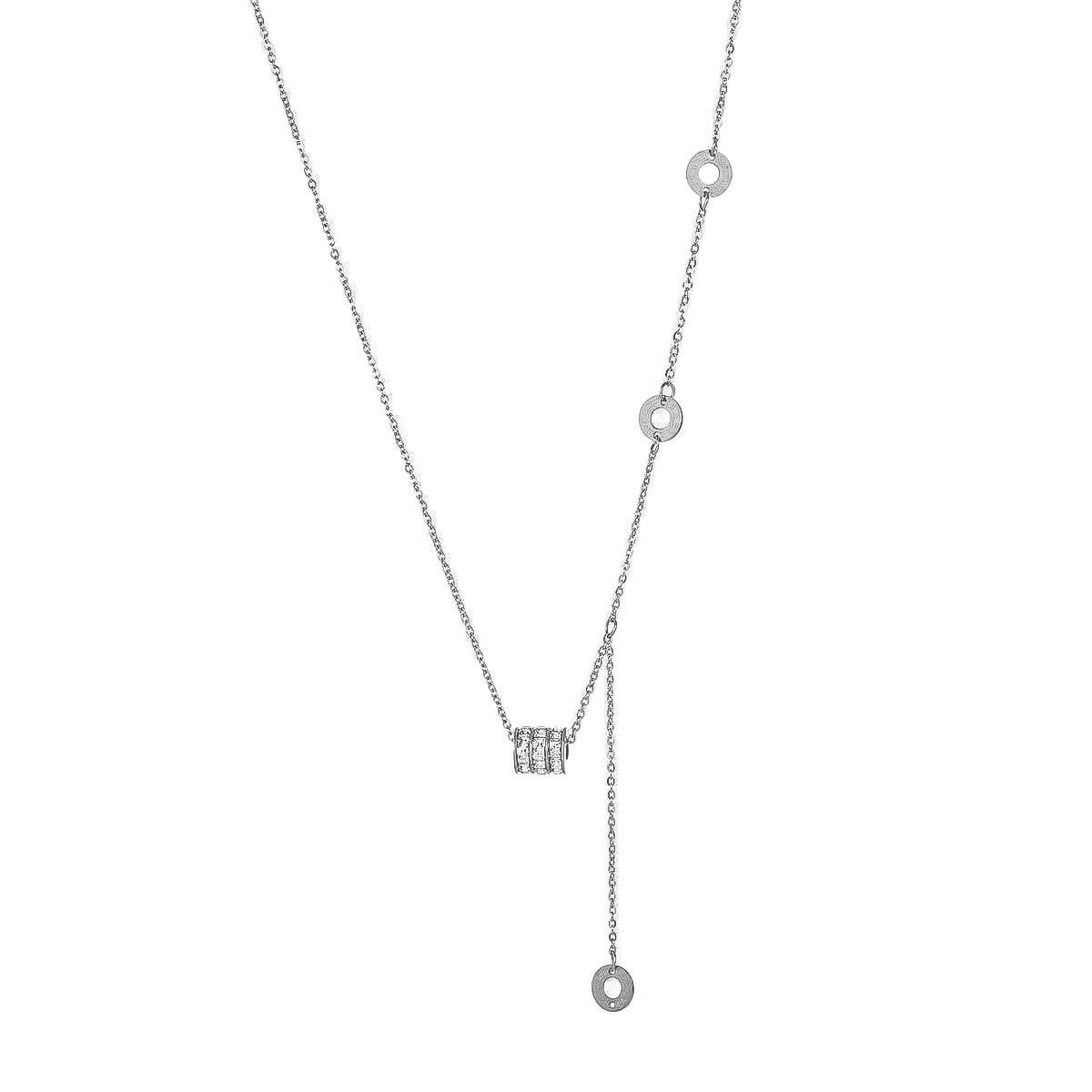 Fashion Stainless Steel Fashion Crystal Pendant Necklace For Women Party Luxury Wedding Accessories Jewelry Gift
