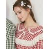 Lunaluz Women S Cotton Long Sleeve Round Neck Two Piece pajamaS Merry Check