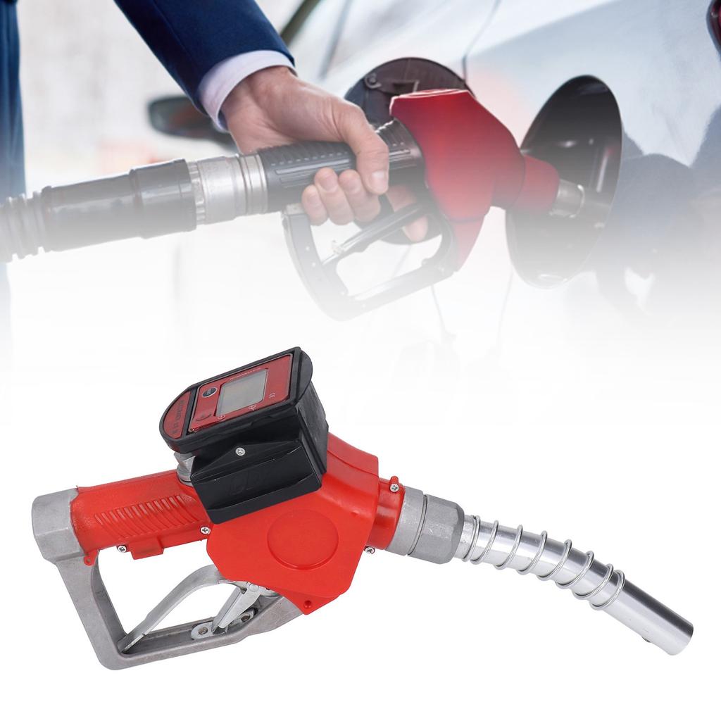 Aluminum Alloy Fuel Nozzle 1in  Automatic Fueling Nozzle Aluminum Alloy Digital  Meter  Petrol Fuel Nozzle
