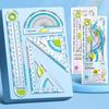 4pcs Soft Silicone Ruler Set Non Slip Triangle Rulers High Quality Straight Ruler Students