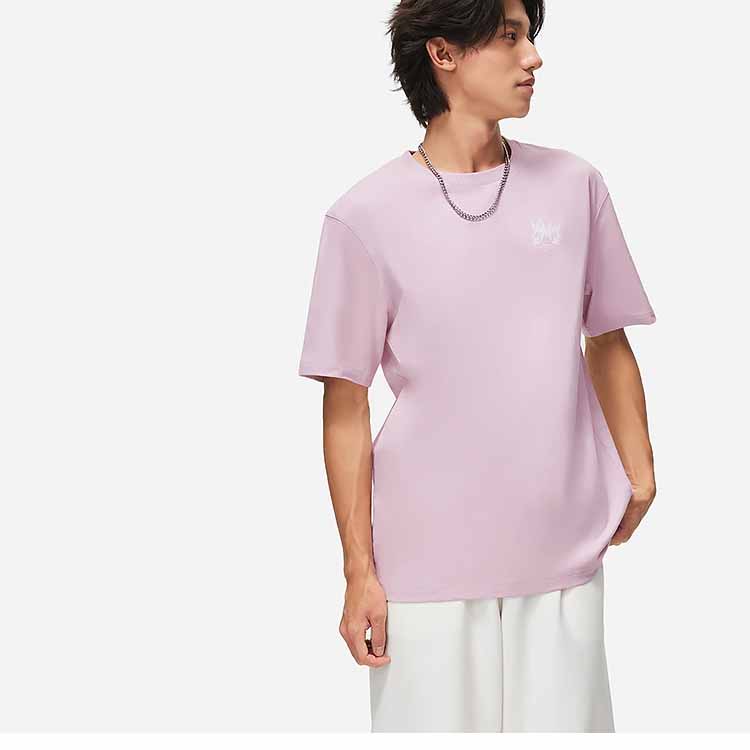 LiNing Sakura Series Casual T-Shirt Men Tops Pink AHST205-5