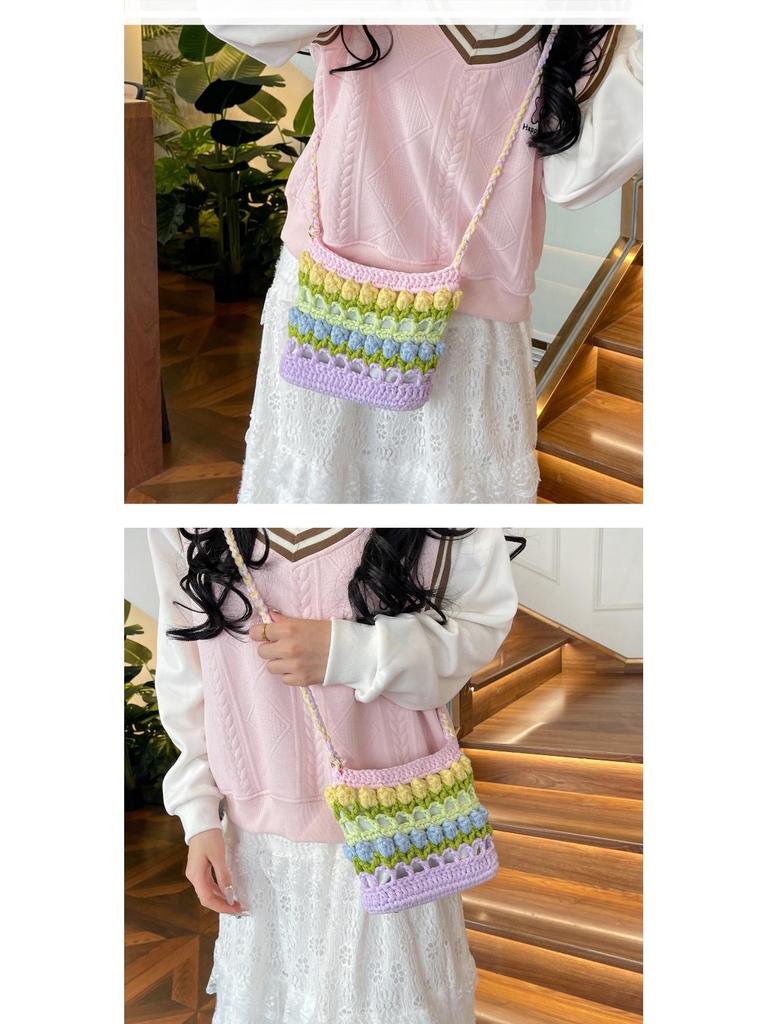 Regnbågstulpan DIY-kit: Handstickad Sommar Dopaminväska - Axel/Crossbody