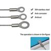 4Pcs 304 Stainless Steel Wire Rope Anti-fall Safety 1.5mm Terminal Block M4 Wire Eyelets Lighting Hanging Wire for Hanging Lamp
