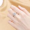 Women's Luxurious Square Diamond Zircon Ring - Fashionable, Multi-Color, Adjustable, Trending Jewelry.