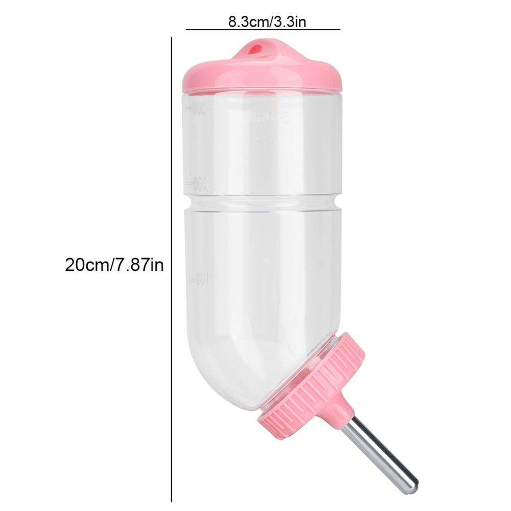 Plastic Vessel Body Water Drinking Bottle Stainless Steel Flow Tip No Drip Design Water Feeder Dispenser Spring Hanger Durable