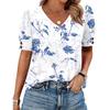Womens Tops Short Sleeve Shirts Buttons V Neck  Fashion Outfits  Blouses  Casual