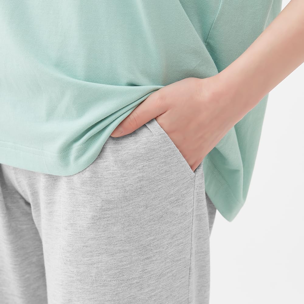Gunze COMSI COMSA Sleeve Long Jersey Peppermint Women's 5/8 Pants, Cotton,