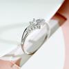 Zircon V Shape Heart Engagement Rings for Women Elegant Shiny Diamond Wedding Band Jewelry
