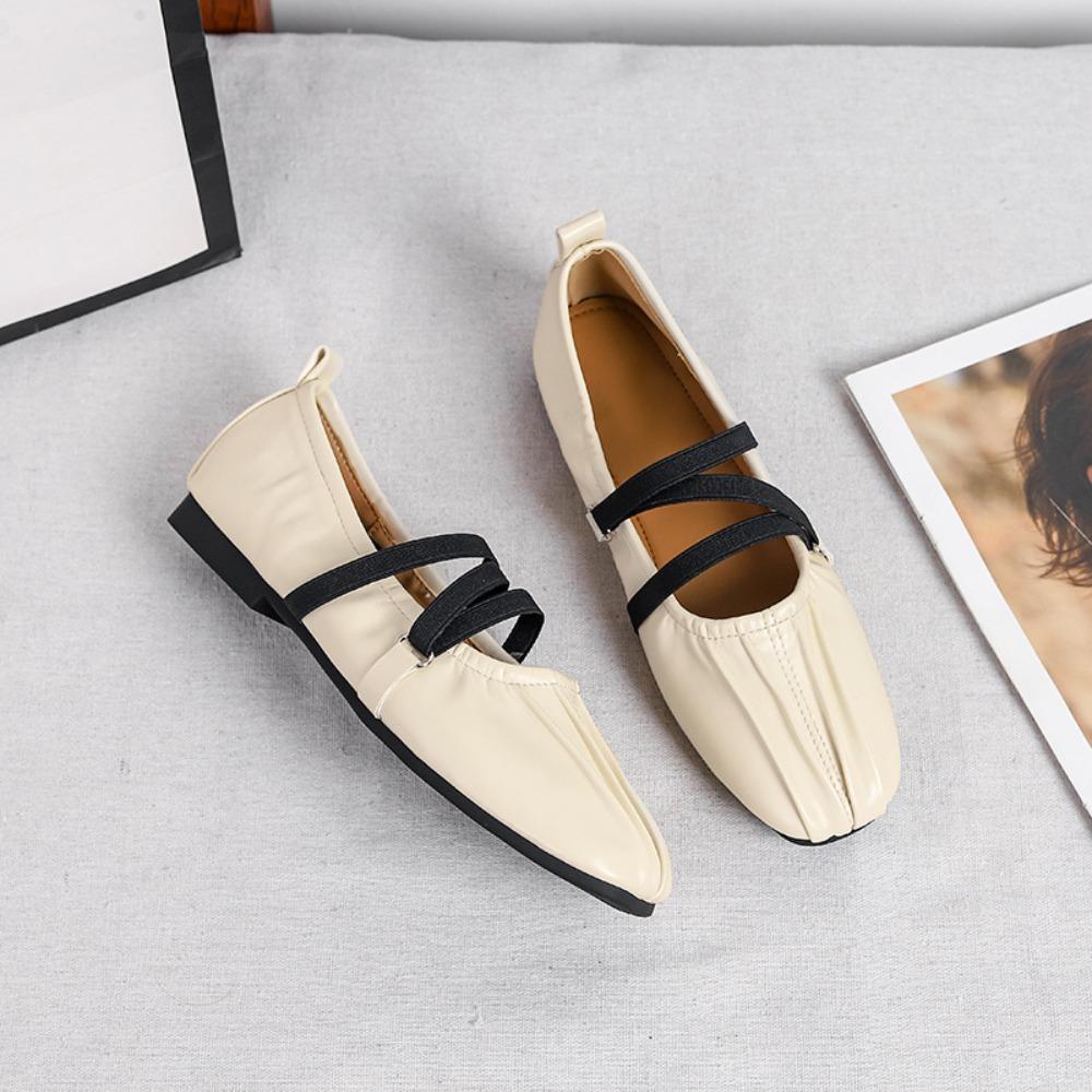 Módní baleríny Pohodlné dámské boty Jednoduché boty Dámské mokasíny Jarní nové modely Neunaví nohy Ploché Mary Jane Kožené boty