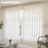 1PC NAPEARL French Jacquard White Translucent Sheer Curtain Comfortable Tulle for Living Room Bedroom Balcony Window Home Decor
