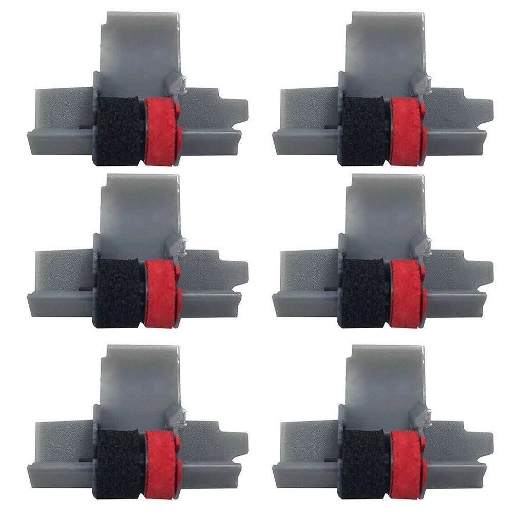6 Pack IR40T Ink Rollers for and For Calculators Black and Red