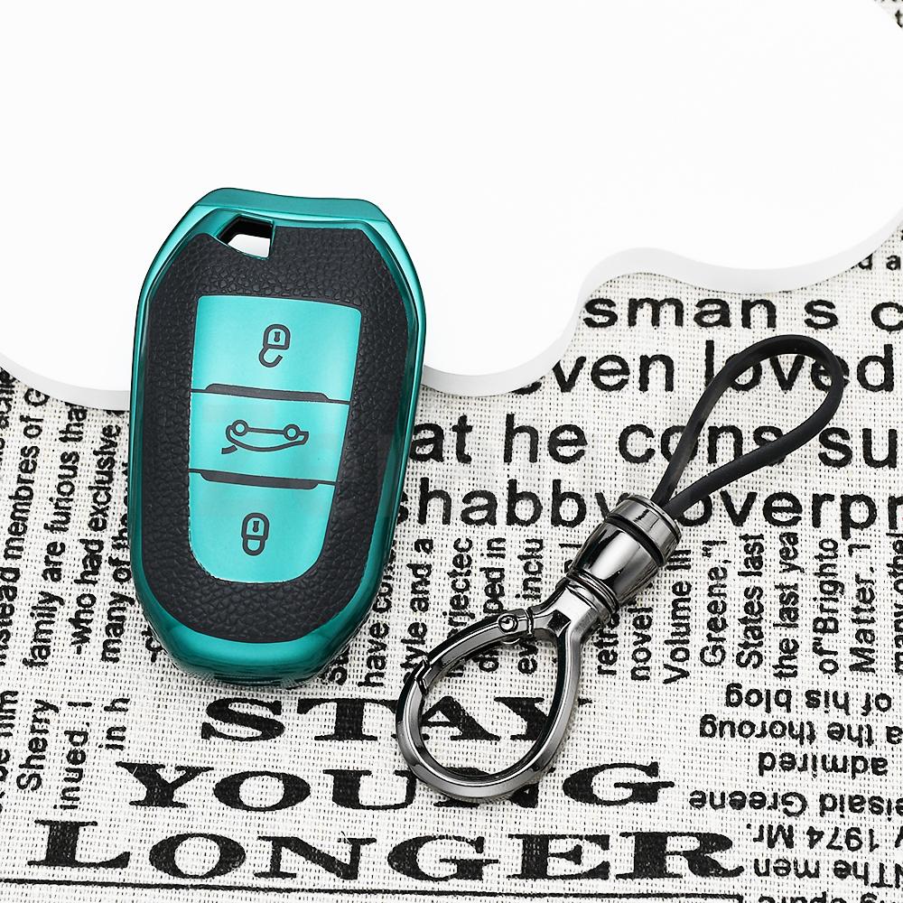 Leather For Citroen C4 For Opel Corsa Crossland X Keychain Car Key Case Cover For Peugeot 208 308 T9 508 2008 Auto Accessories