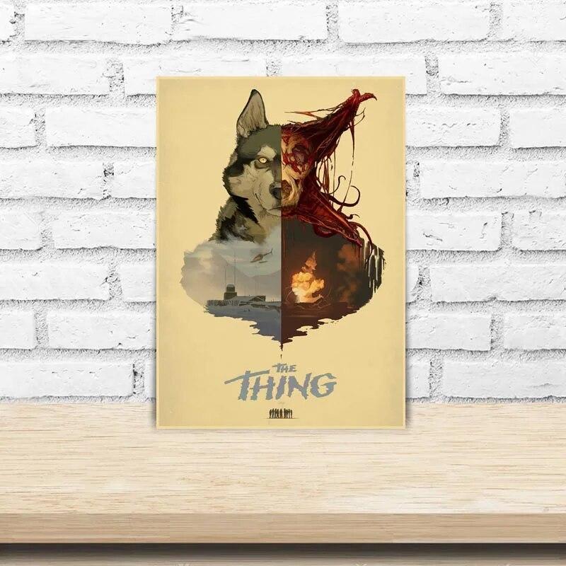 Classic Horror Movie The Thing Poster Retro Kraft Paper Posters DIY Wall Art Painting Stickers Home Bar Decor Fans Collection