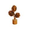 Natural Pinecone Tabletop Pine Cone Ornament Handcrafted Wood Base Holiday Pine Cone Accessories DIY Decoration
