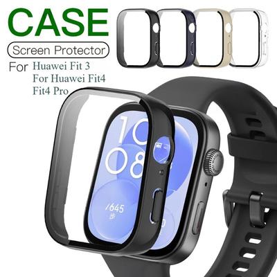 Glass Screen Protection for Huawei Watch Fit 3 Fit 4 Fit4 Pro All Around Anti-scratch Bumpers Cover
