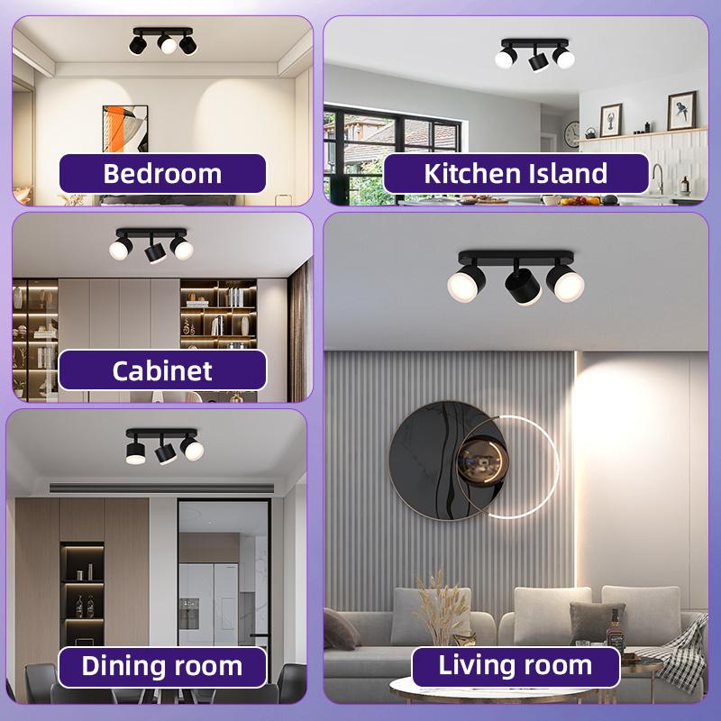 GX53 Led Ceiling Lamp 220V 3 Color Spot Lamps DownLight Replaceable Bulb Ceiling Spotlight for Living Room Kitchen Corridor