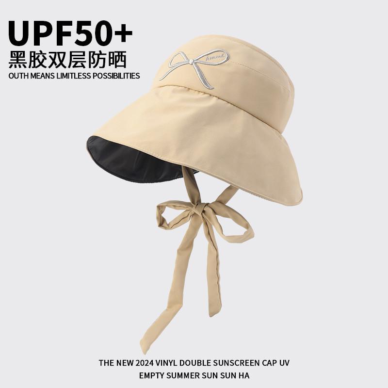 Stylish Solid Color Bowknot Sun Protection Fishing Hat For Women Summer 2024
