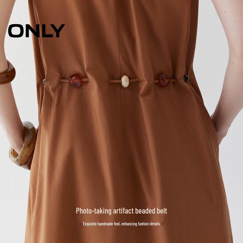ONLY 2025 Autumn Elegant Beaded Belt Sleeveless Midi Dress