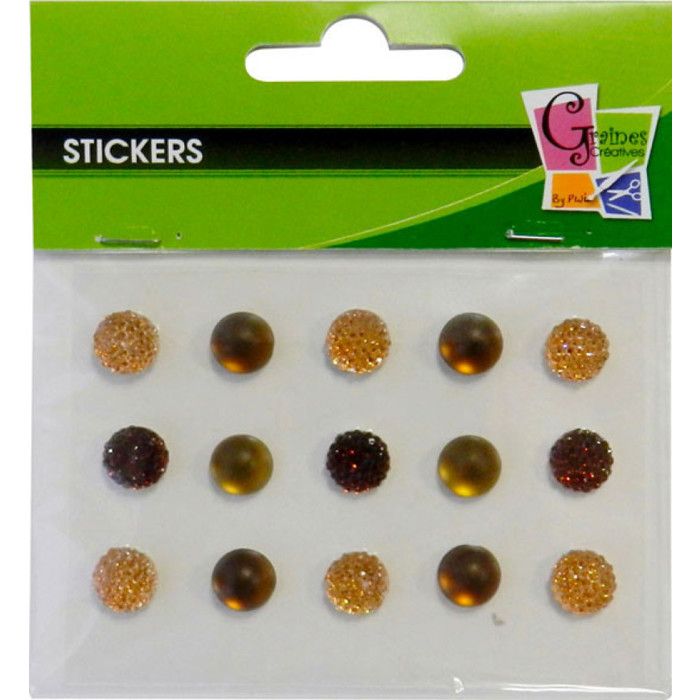 Strass Givrés Adhésifs - GRAINE CRÉATIVE - Ambre - 10 mm - 15 pièces - Mixte