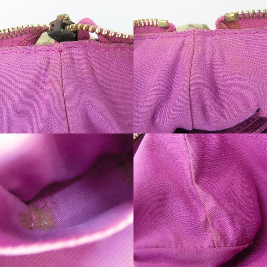 Used GUCCI Handbag 141471 GG canvas/leather Purple beige mini