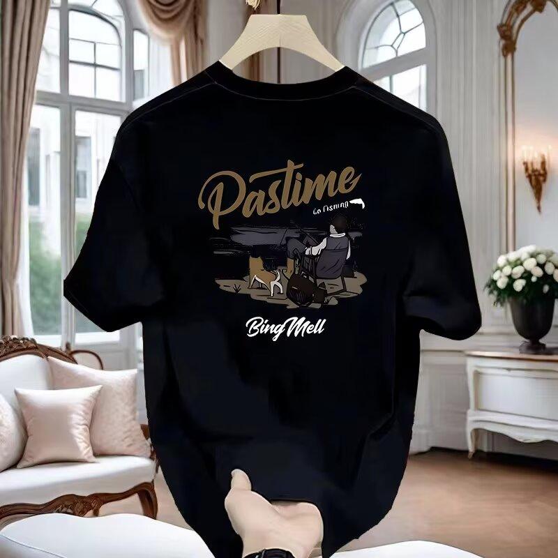 Mens Loose Casual American Style Cartoon Print Short Sleeve T Shirt S
