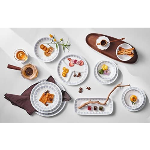 Corelle Patchwork Bowls and Plates, Shatter-Resistant, Lightweight, Microwave, Oven, and Dishwasher Safe, J416-PTW (CP-8786)