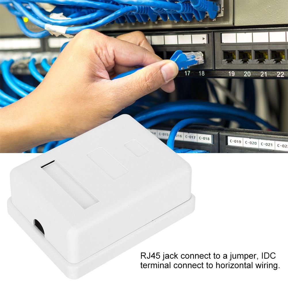 2pcs RJ458P8C CAT6 Single Port Networks Wiring Surface Mounted Desktop Information Junction Box