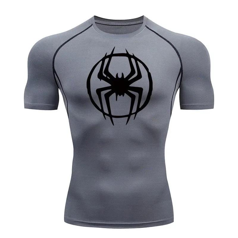 Men's Compression T-shirt Running Gym Training High Elasticity Workout Quick Drying Sports Breathable Stretchy Tight Fit Moisture-Wicking